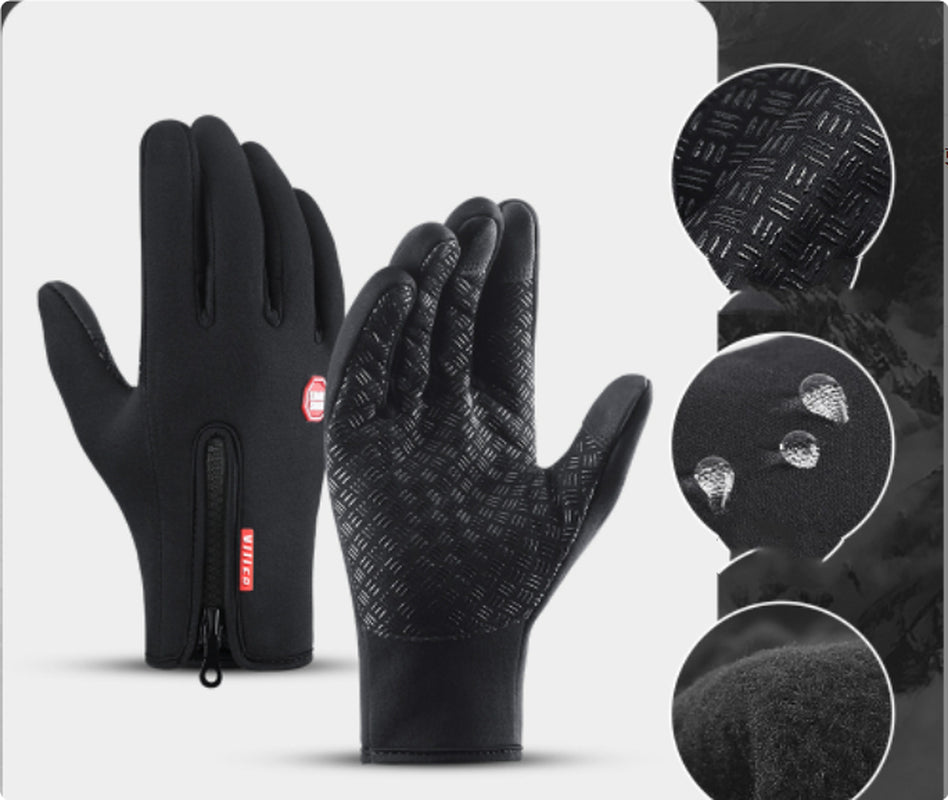 Winter Gloves Touch Screen Riding Motorcycle Sliding Waterproof Sports Gloves with Fleece