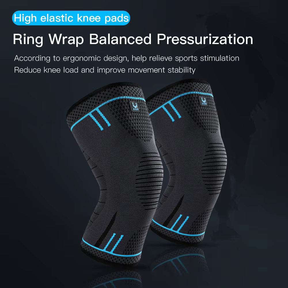 1 Pcs Compression Knee Support Sleeve Elastic Knee Pads Brace Springs Gym Sports Protector Basketball Hiking Leg Guards