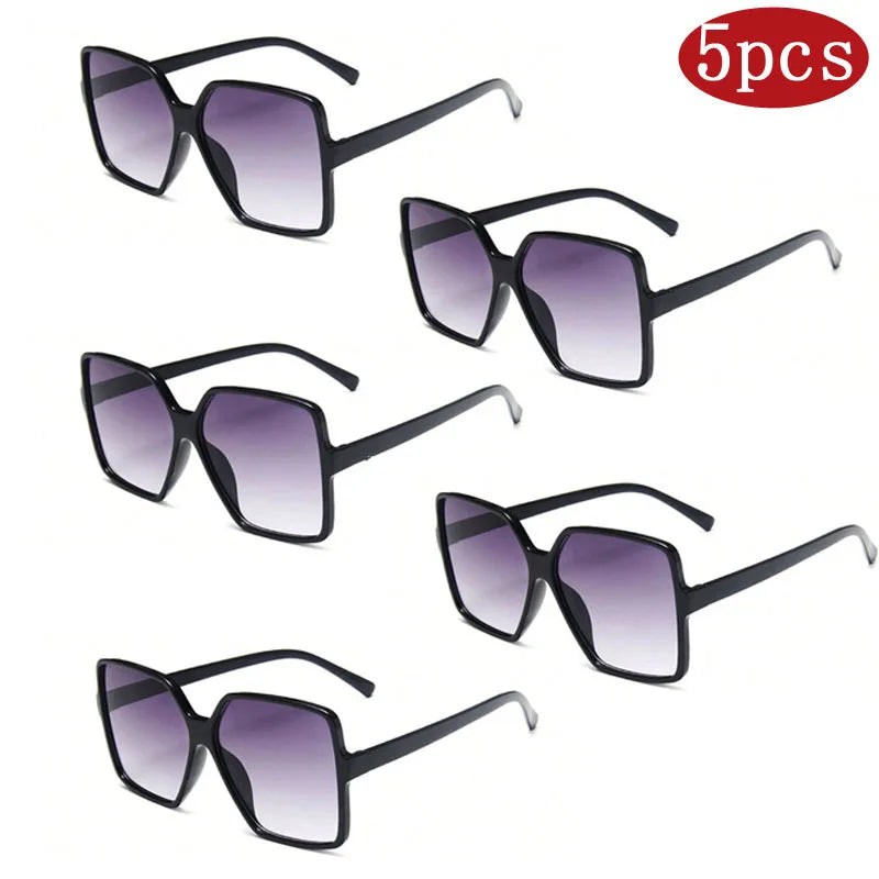 1/3/4/5Pcs Oversize Square Sunglasses Women Fashion Luxury Brand Personlity Gradient Sun Glasses Female Outdoor Shades Oculos