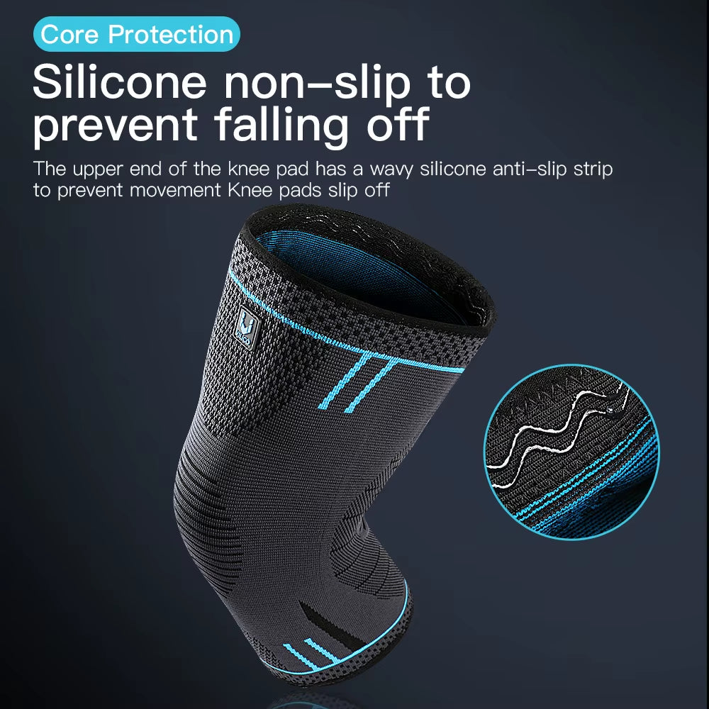1 Pcs Compression Knee Support Sleeve Elastic Knee Pads Brace Springs Gym Sports Protector Basketball Hiking Leg Guards