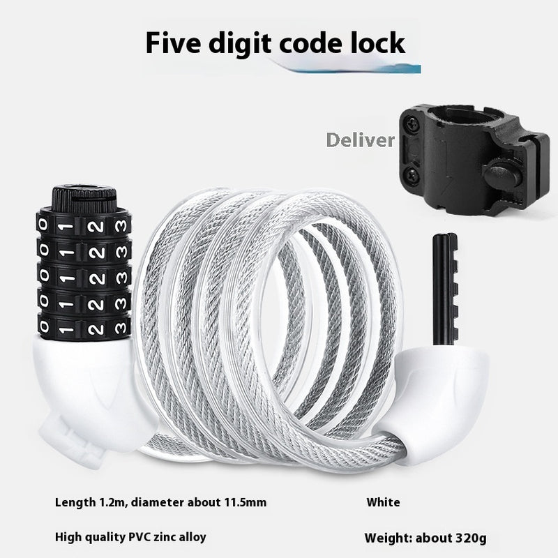 Anti-Theft Password Lock Portable Riding Bike Cable Lock