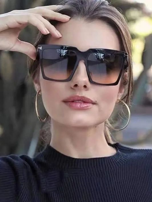 Fashion Square Sunglasses Women Vintage Brand Oversize T Women'S Sun Glasses Black Gradient Female Glasses Men'S Oculos UV400