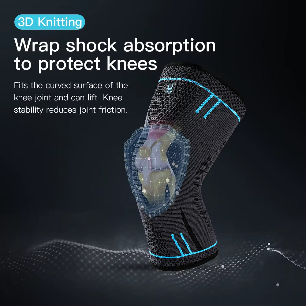 1 Pcs Compression Knee Support Sleeve Elastic Knee Pads Brace Springs Gym Sports Protector Basketball Hiking Leg Guards