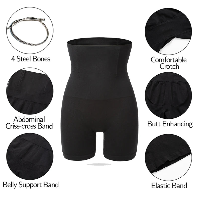 High Waisted Body Shaper Shorts Shapewear for Women Tummy Control Thigh Slimming Waist Trainer Butt Lifter Shaping Briefs Panty