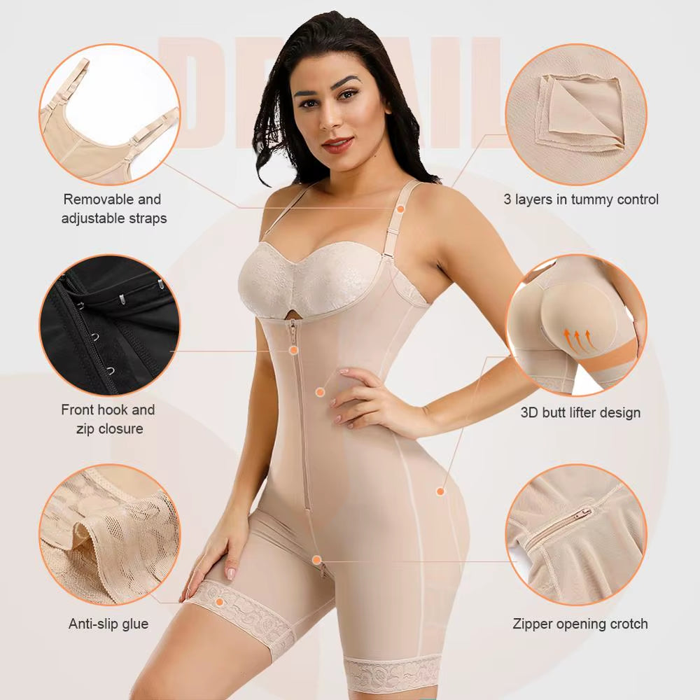 Colombianas Reductora Waist Trainer Body Shaper Tummy Slimming Flat Belly Postpartum Girdle Push up Butt Lifter Shapewear