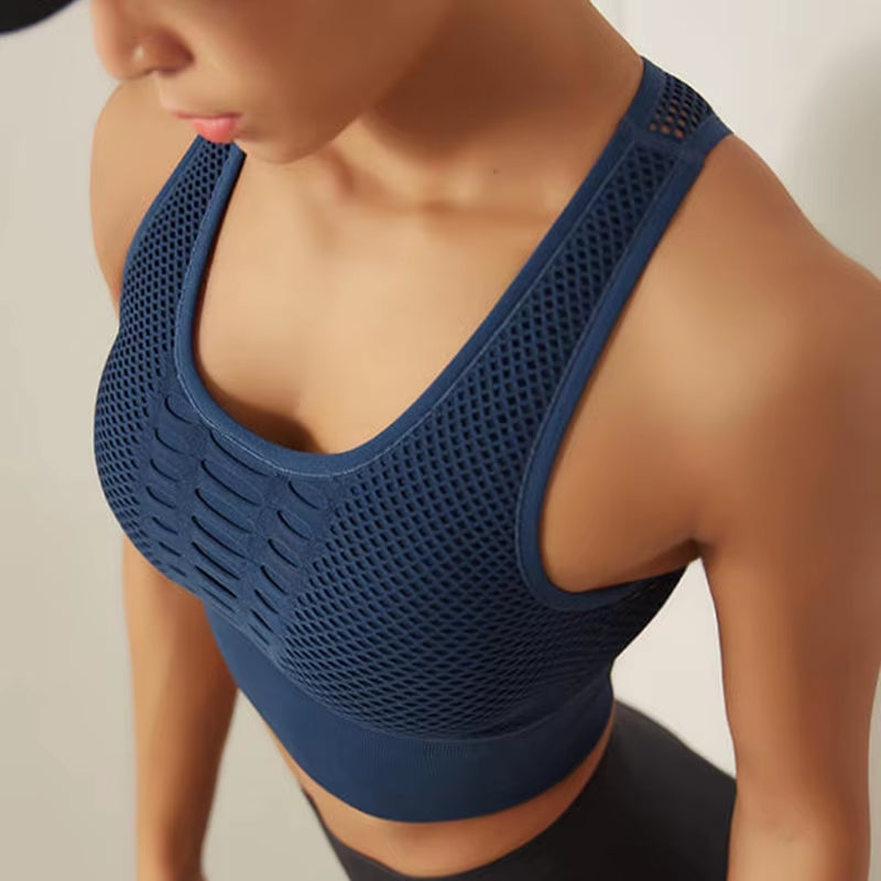 Hot Fitness Women'S T-Shirts Workout Sports Bra Yoga Vest Backless Solid Quick Dry Running Gym Sport Bra Yoga Shirts Tank Top