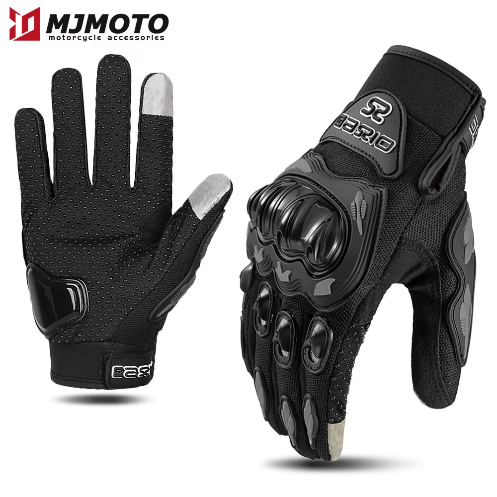 Lady'S Pink Black Motorcycle Gloves Women Summer Mesh Breathable Motocross Motorbike Moto Racing Gloves Touch Screen Gloves Men