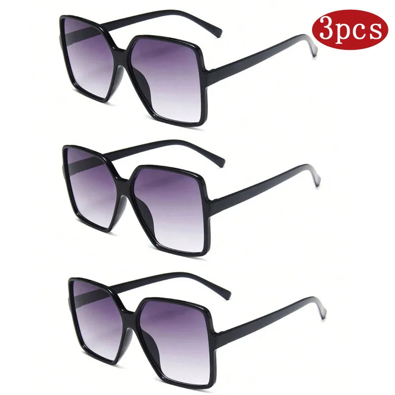 1/3/4/5Pcs Oversize Square Sunglasses Women Fashion Luxury Brand Personlity Gradient Sun Glasses Female Outdoor Shades Oculos