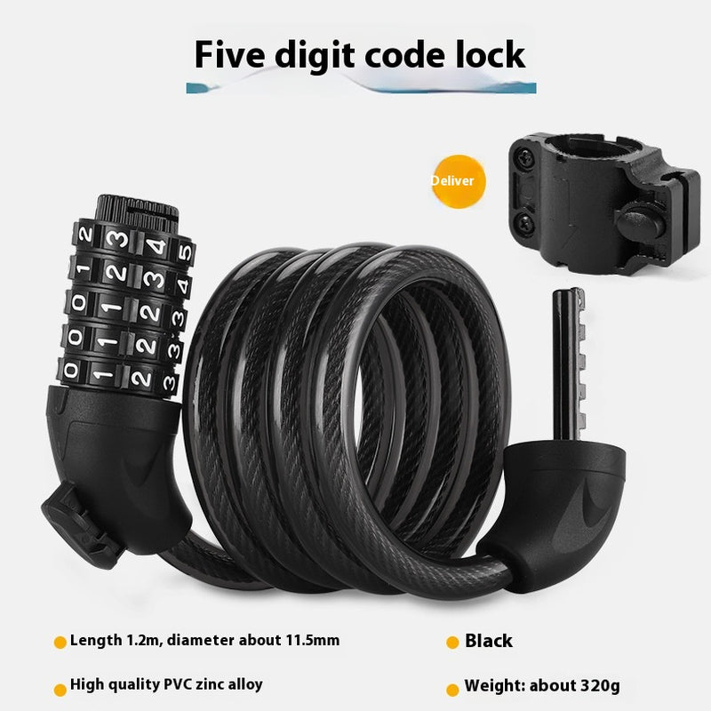 Anti-Theft Password Lock Portable Riding Bike Cable Lock