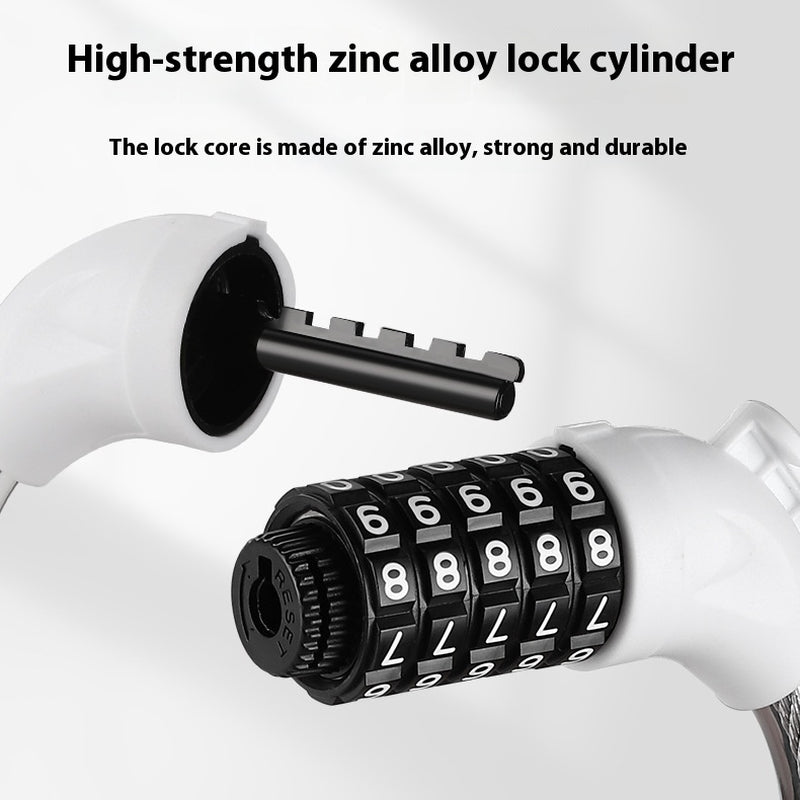 Anti-Theft Password Lock Portable Riding Bike Cable Lock