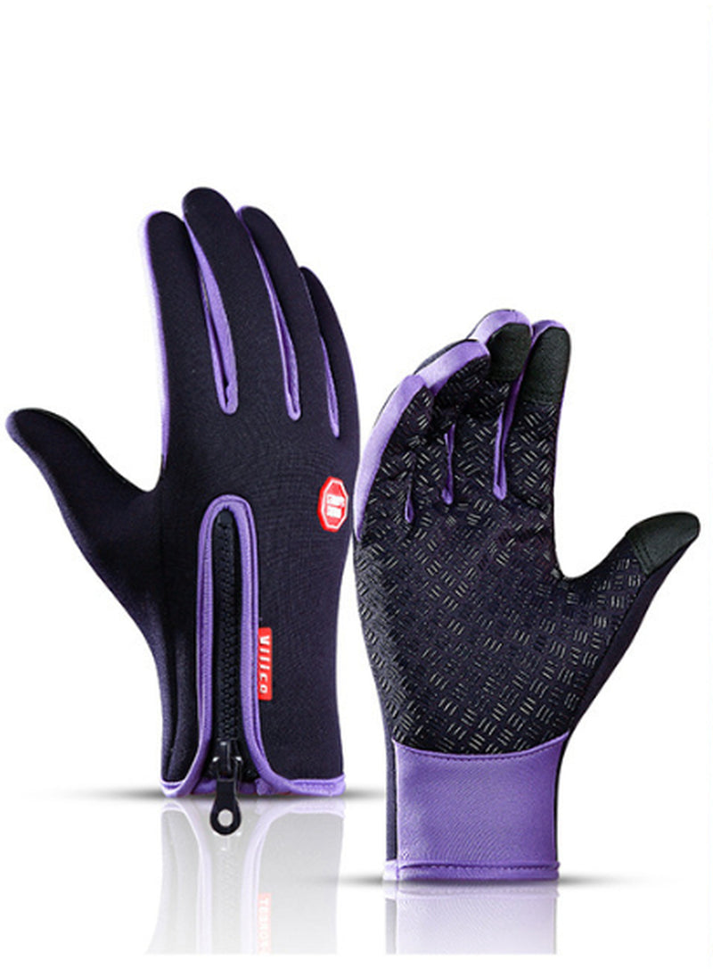 Winter Gloves Touch Screen Riding Motorcycle Sliding Waterproof Sports Gloves with Fleece