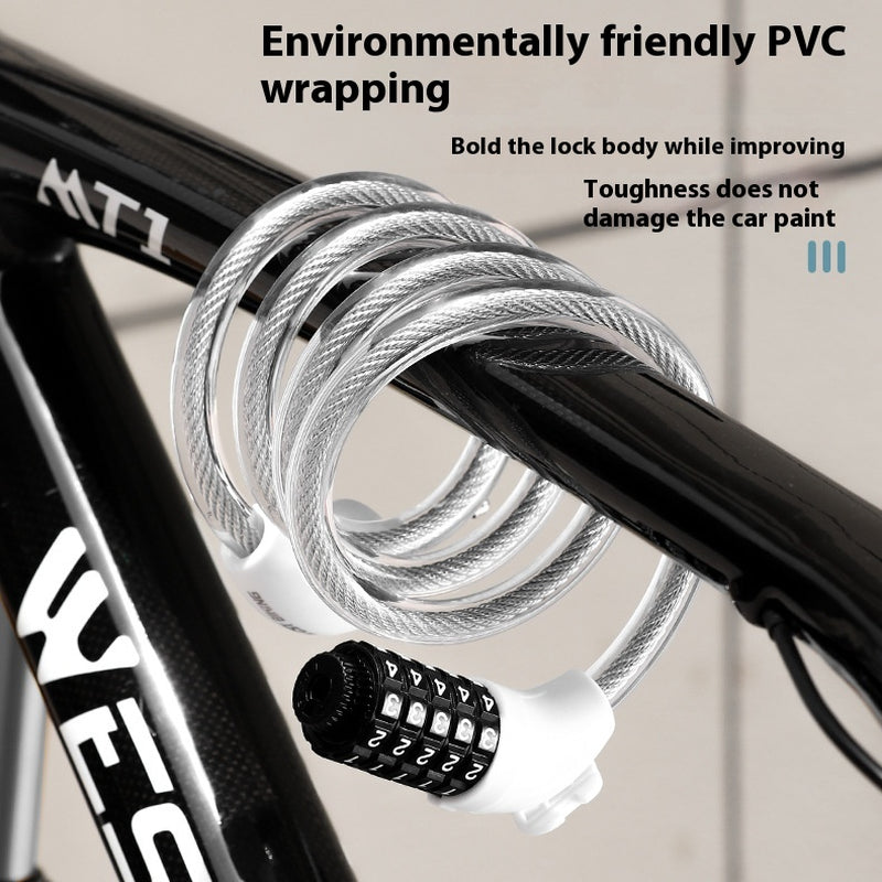 Anti-Theft Password Lock Portable Riding Bike Cable Lock