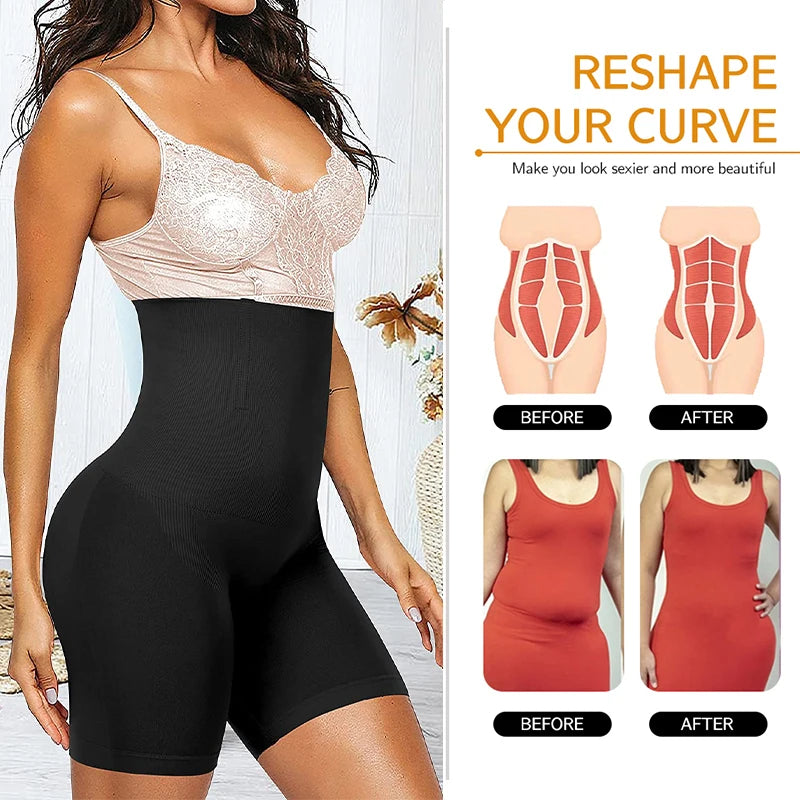 High Waisted Body Shaper Shorts Shapewear for Women Tummy Control Thigh Slimming Waist Trainer Butt Lifter Shaping Briefs Panty
